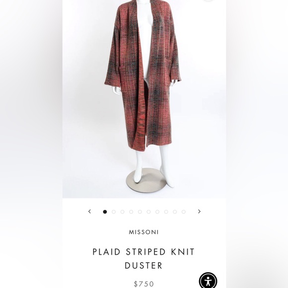 MISSONI
PLAID STRIPED KNIT DUSTER - Picture 1 of 7
